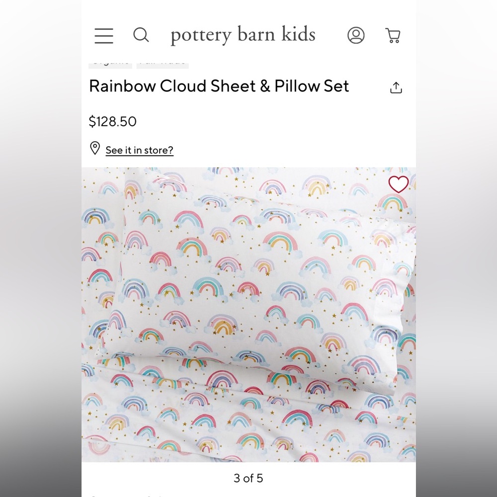 Pottery Barn Kids Colorful Rainbow Bedding Set